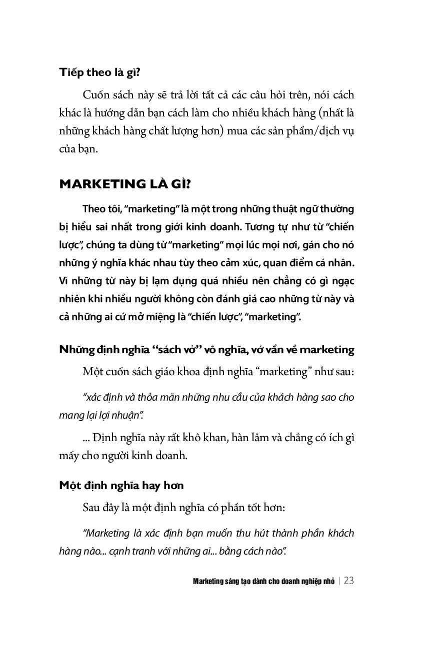 marketing sáng tạo dành cho doanh nghiệp nhỏ (tái bản 2018)