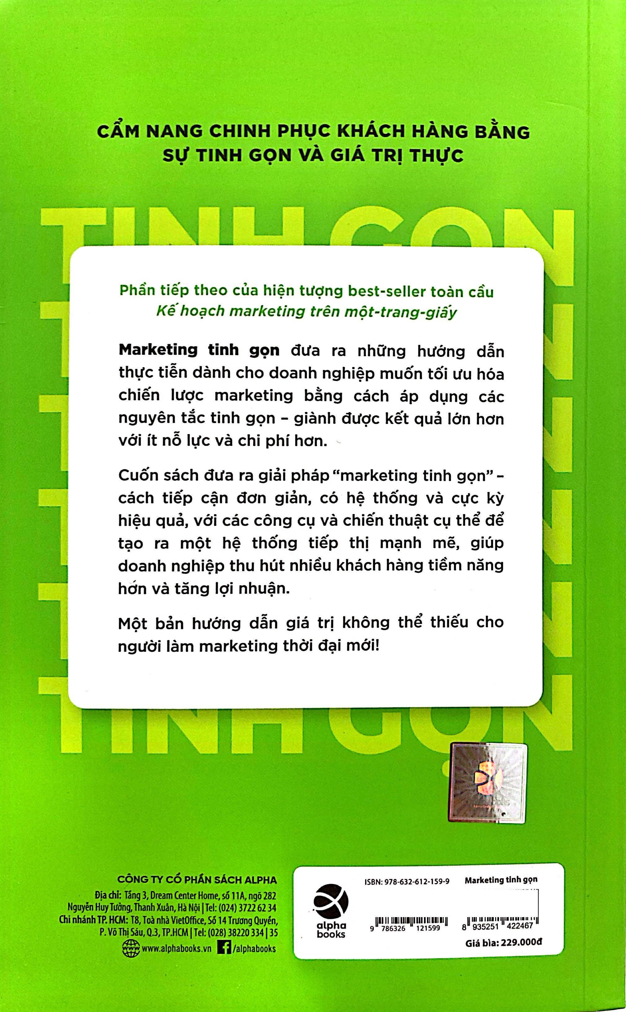 Marketing Tinh Gon - Lean Marketing - Loi Nhuan Nhieu Hon, Quang Cao It Hon