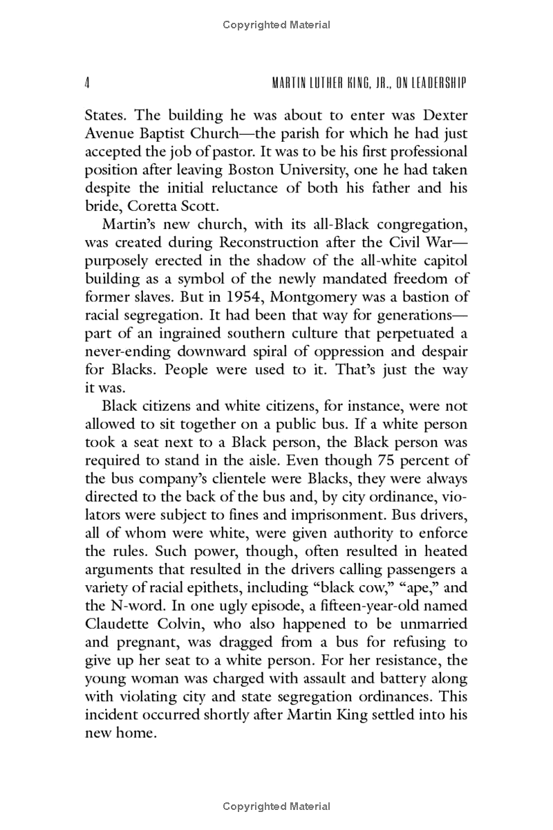 martin luther king, jr., on leadership: inspiration and wisdom for challenging times