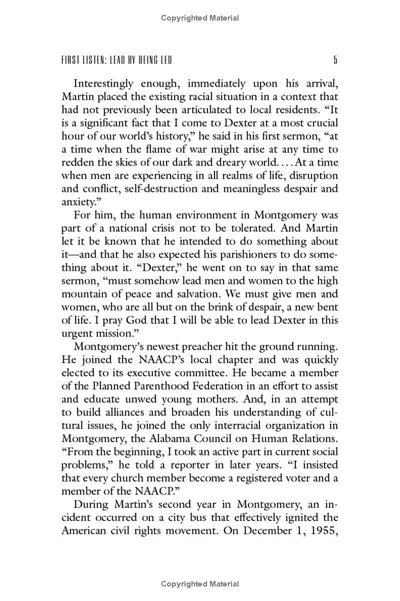 martin luther king, jr., on leadership: inspiration and wisdom for challenging times
