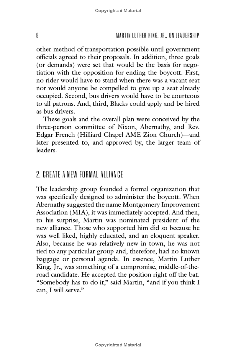 martin luther king, jr., on leadership: inspiration and wisdom for challenging times