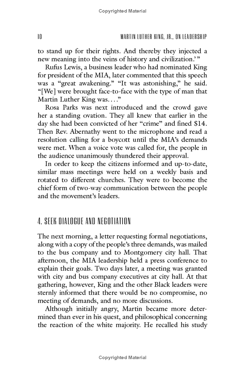 martin luther king, jr., on leadership: inspiration and wisdom for challenging times