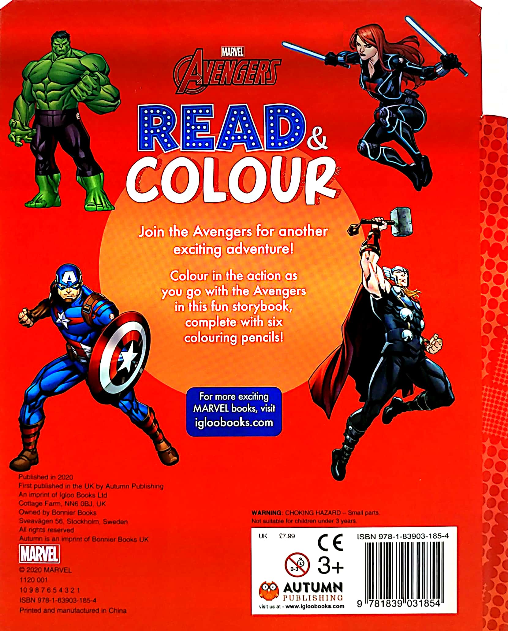 marvel avengers read & colour