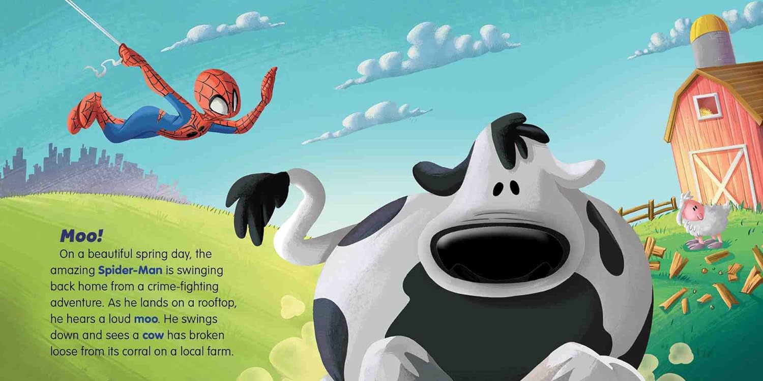 marvel beginnings - spider man goes to the farm