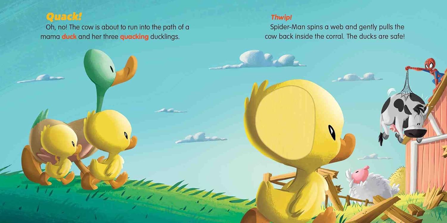 marvel beginnings - spider man goes to the farm