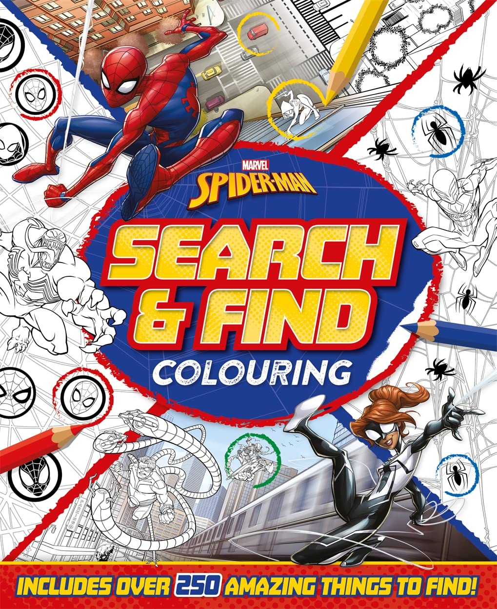marvel spider-man: search & find colouring