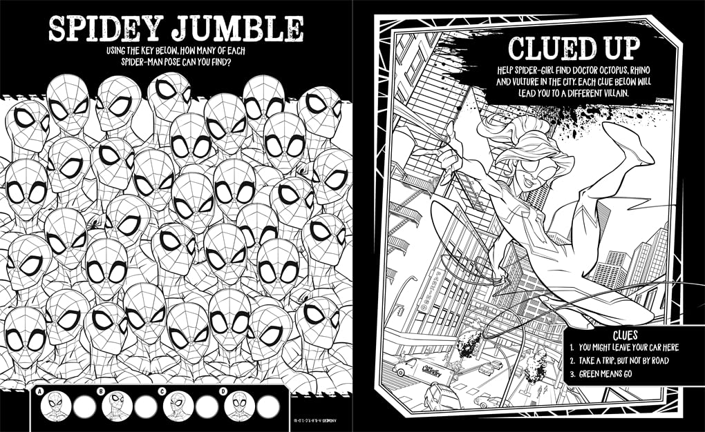 marvel spider-man: search & find colouring