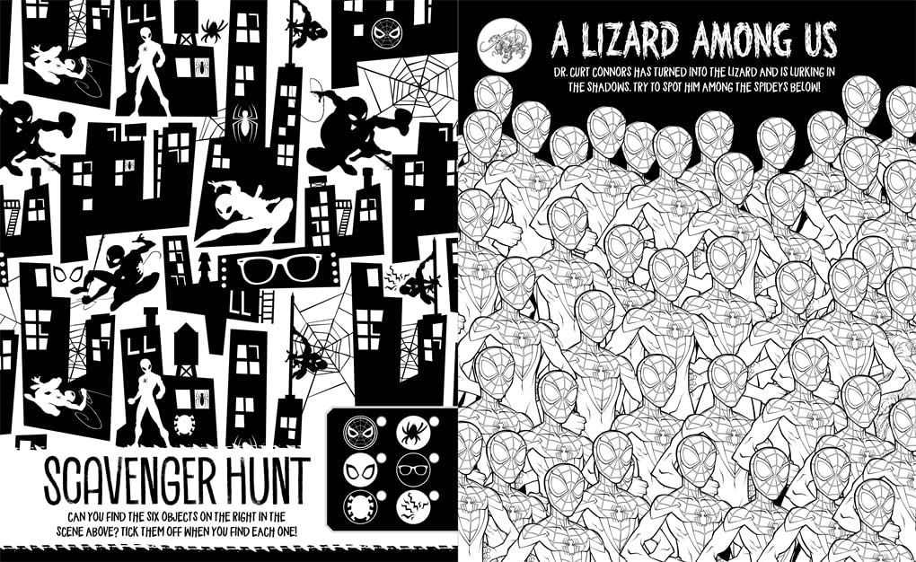 marvel spider-man: search & find colouring