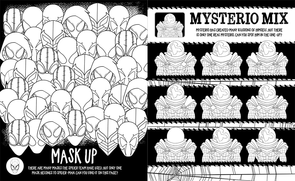 marvel spider-man: search & find colouring
