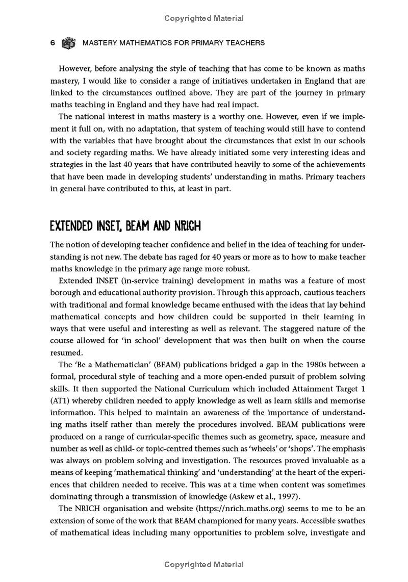 mastery mathematics for primary teachers