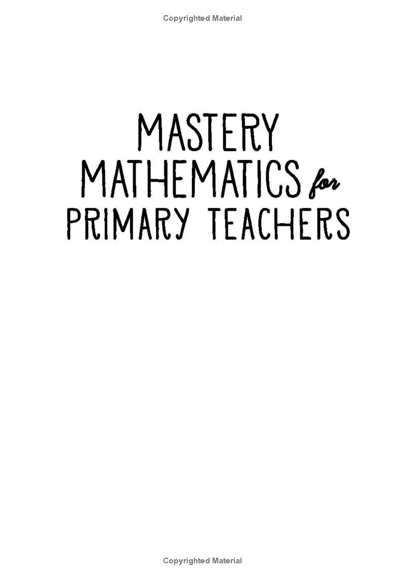 mastery mathematics for primary teachers