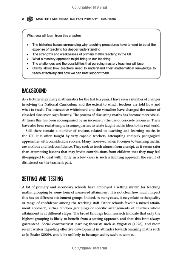 mastery mathematics for primary teachers