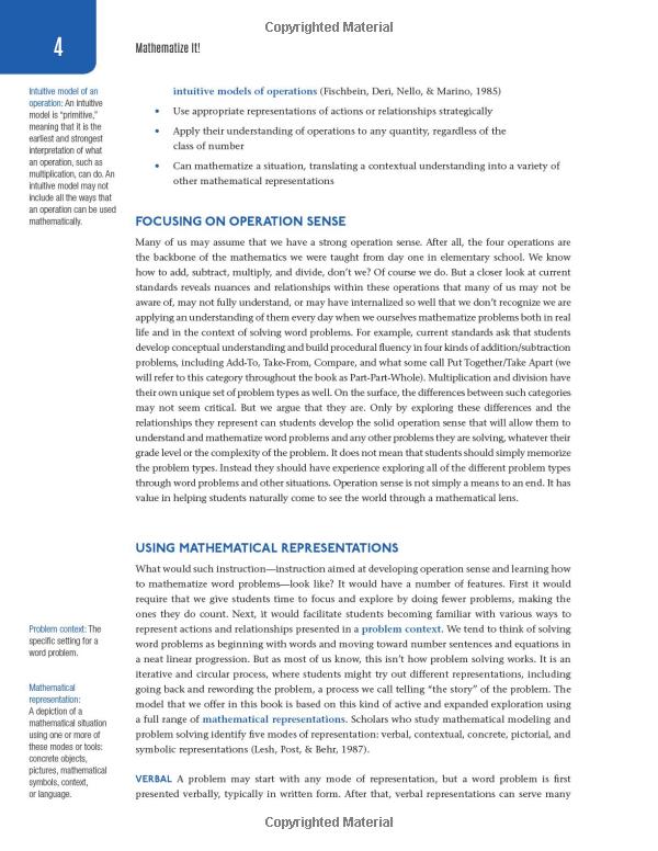 mathematize it!: going beyond key words to make sense of word problems, grades 3-5 (corwin mathematics series)