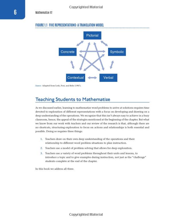 mathematize it!: going beyond key words to make sense of word problems, grades 3-5 (corwin mathematics series)