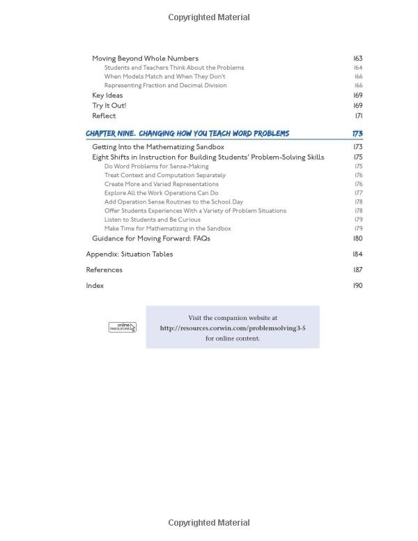 mathematize it!: going beyond key words to make sense of word problems, grades 3-5 (corwin mathematics series)