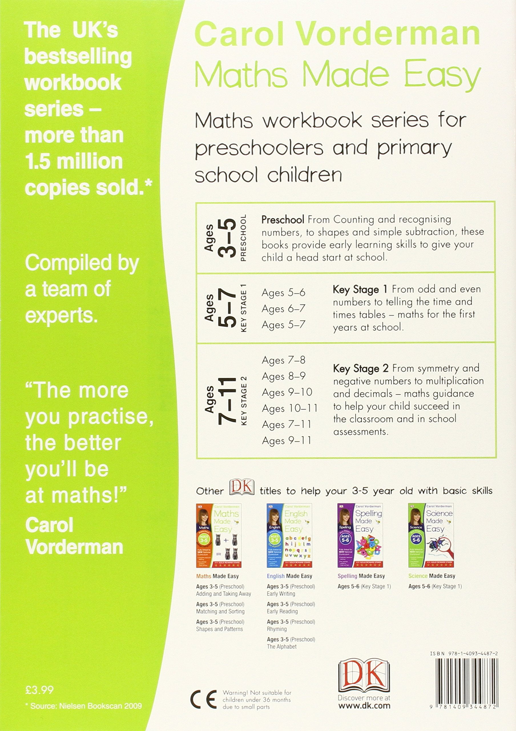 maths made easy numbers preschool ages 3-5: preschool ages 3-5 (carol vorderman's maths made easy)