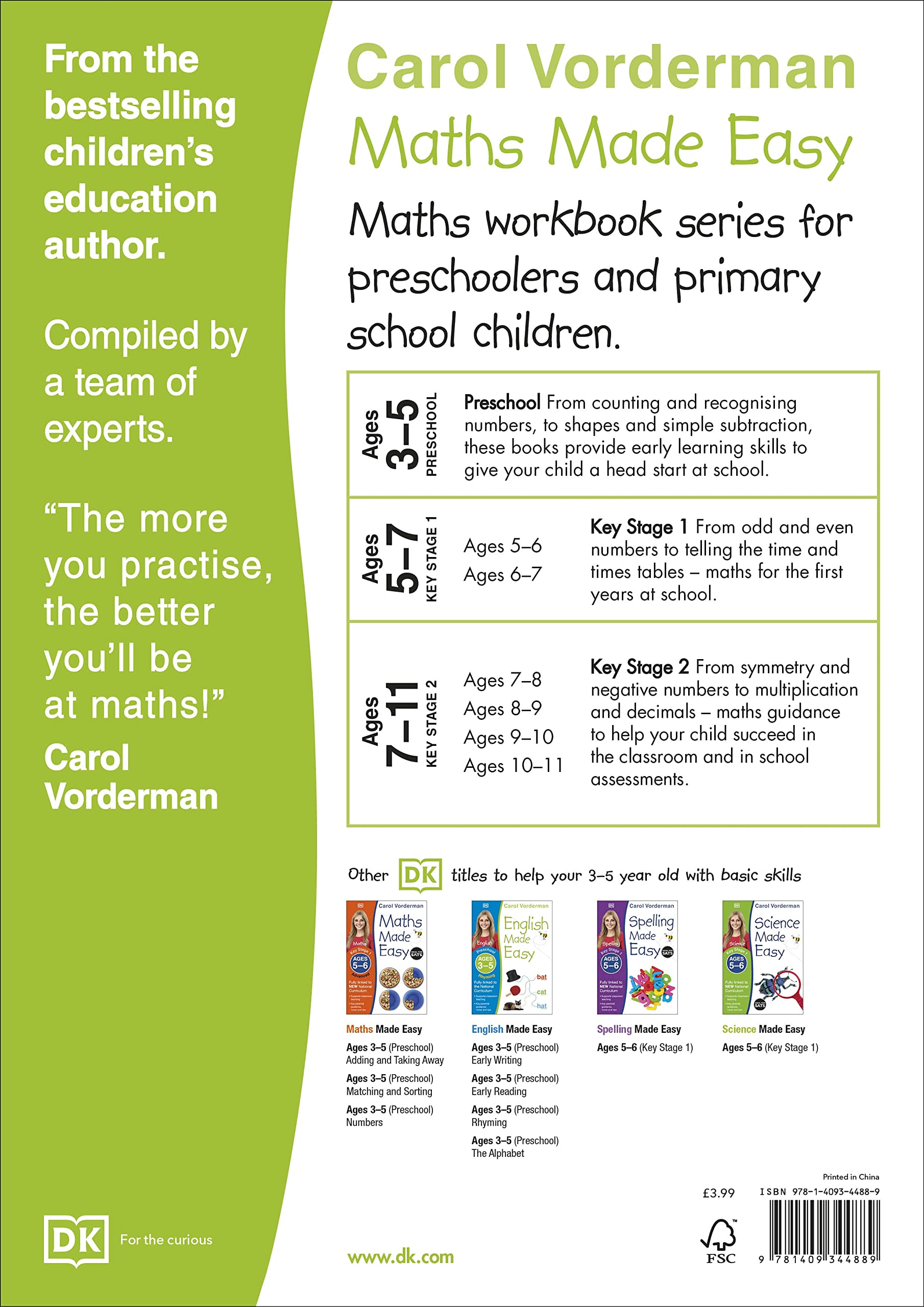 maths made easy: shapes & patterns, ages 3-5 (preschool): supports the national curriculum, maths exercise book