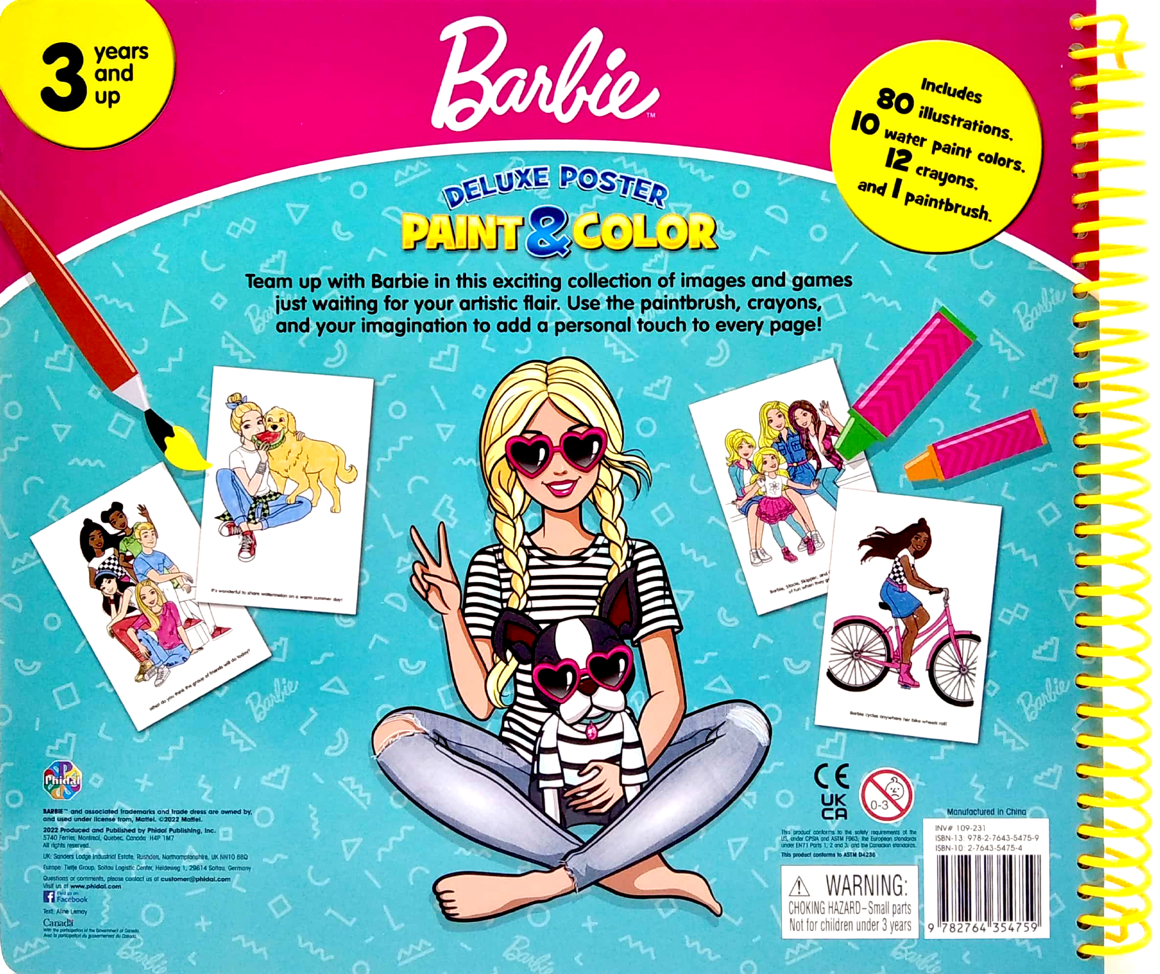 mattel barbie deluxe poster paint & color