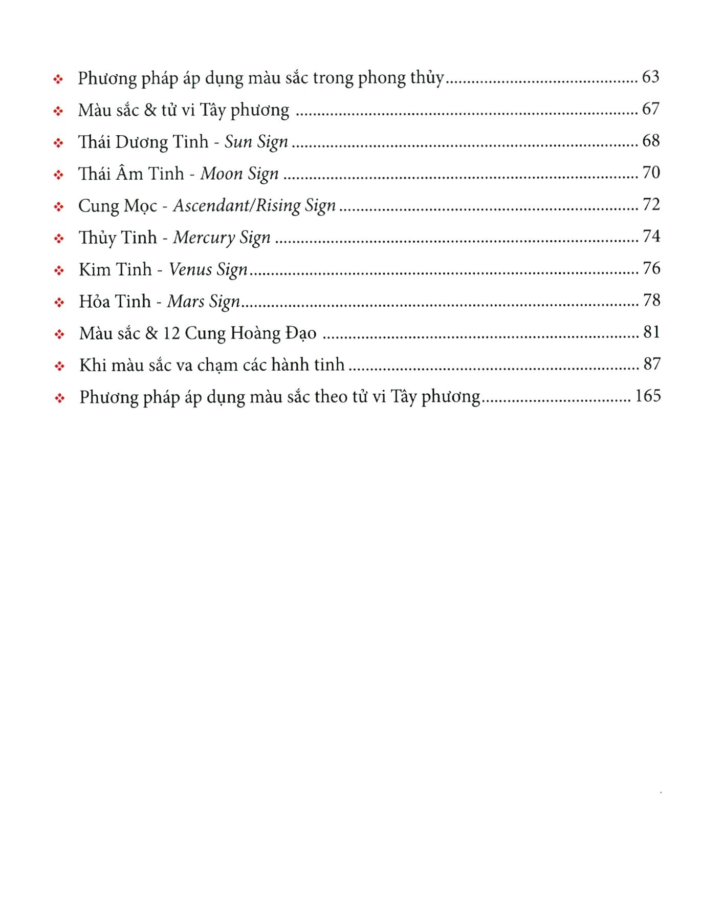 màu sắc theo phong thuỷ đông tây