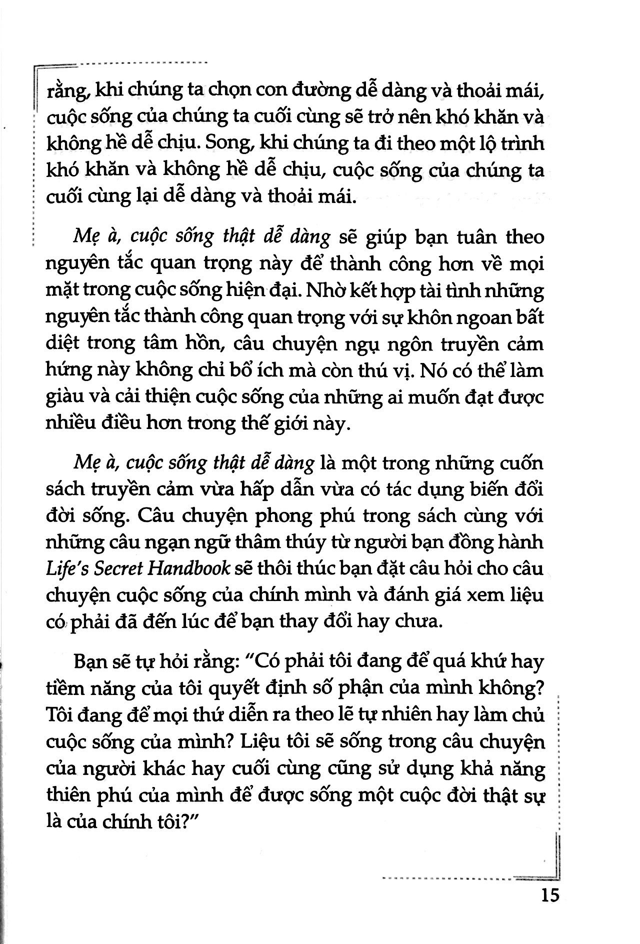 mẹ à, cuộc sống thật dễ dàng
