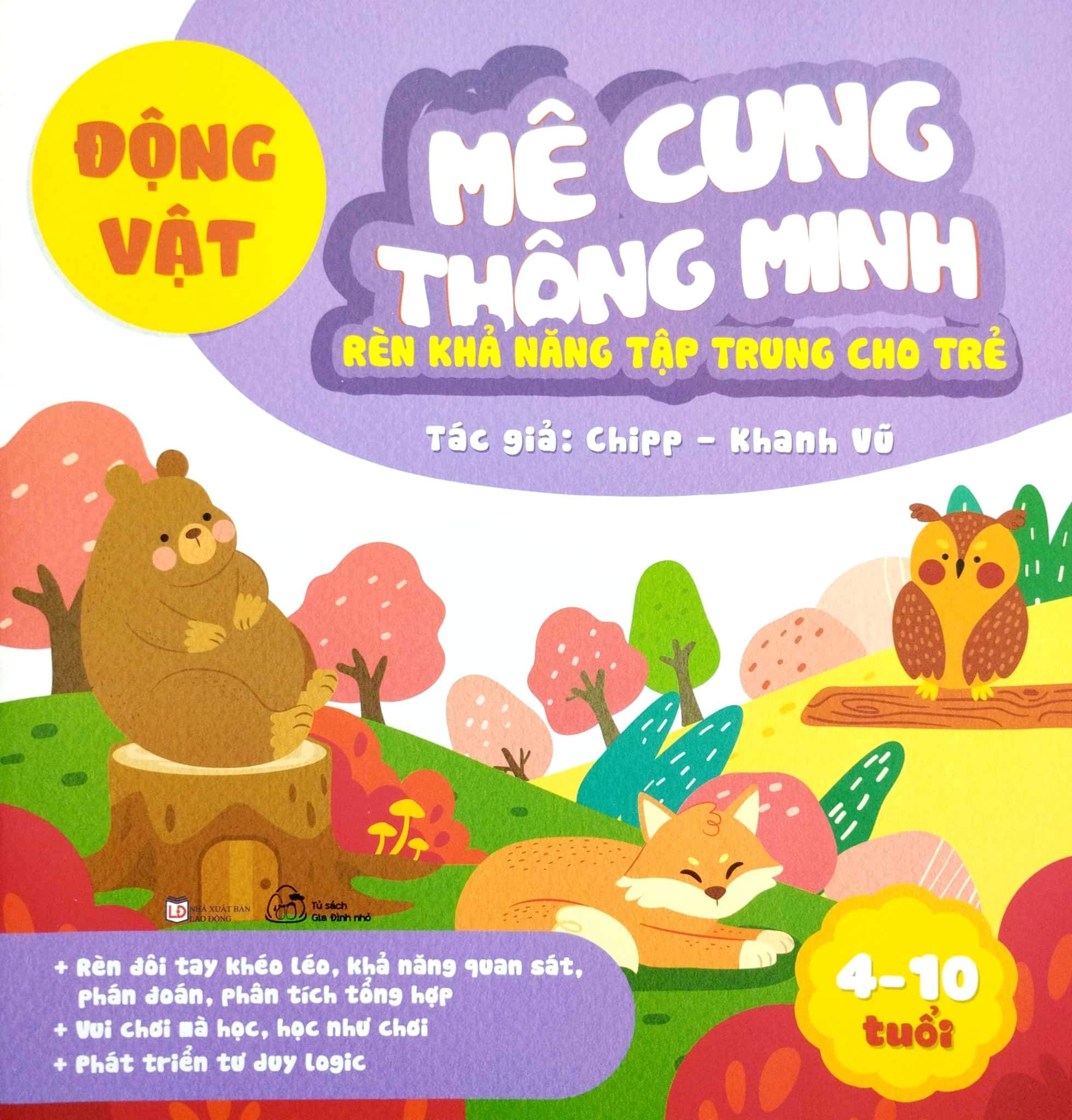 mê cung thông minh - rèn khả năng tập trung cho trẻ - động vật (từ 4-10 tuổi)