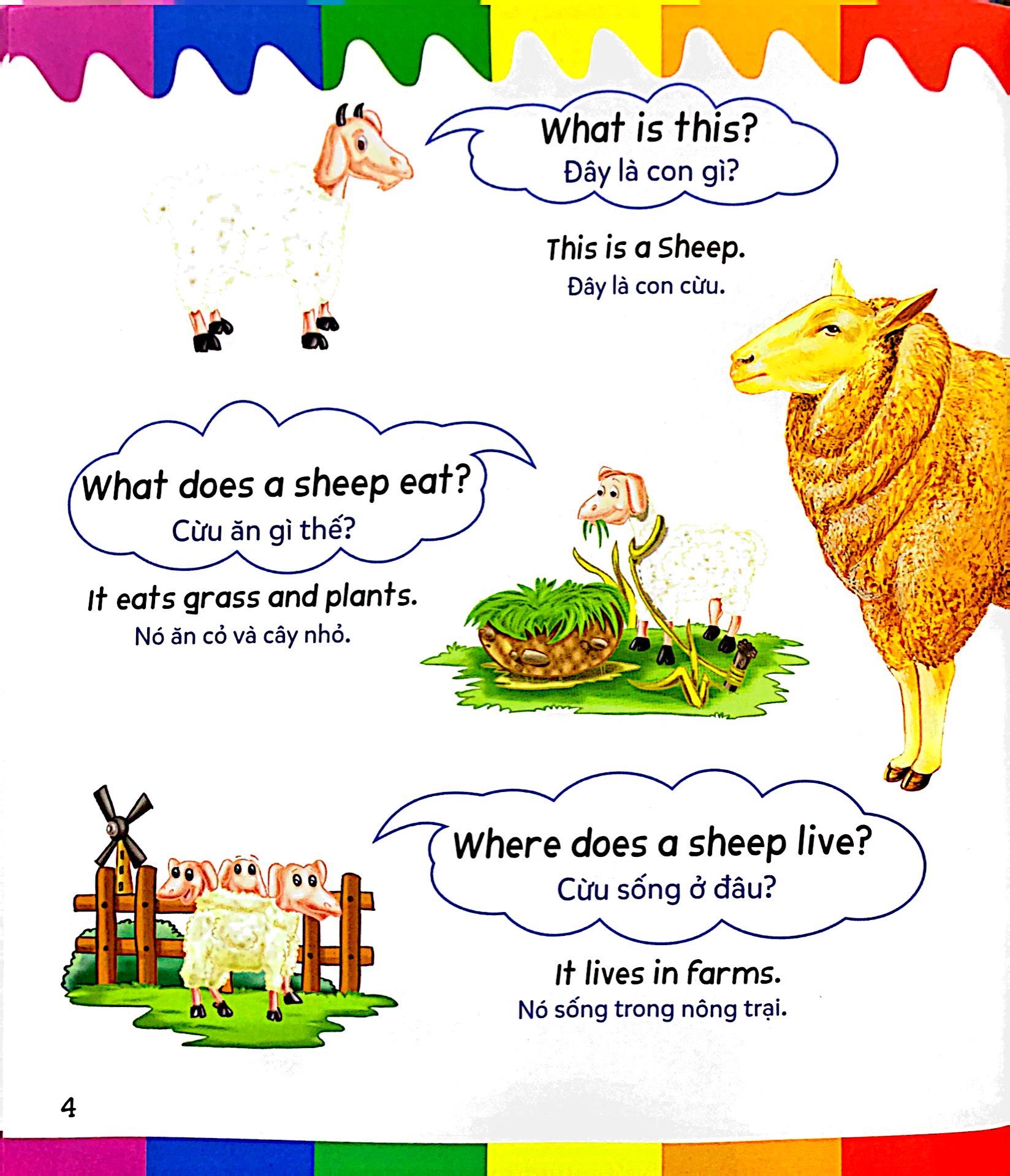 mẹ hỏi bé trả lời - song ngữ anh-việt - farm animals - động vật nuôi (dành cho trẻ từ 2-7 tuổi)