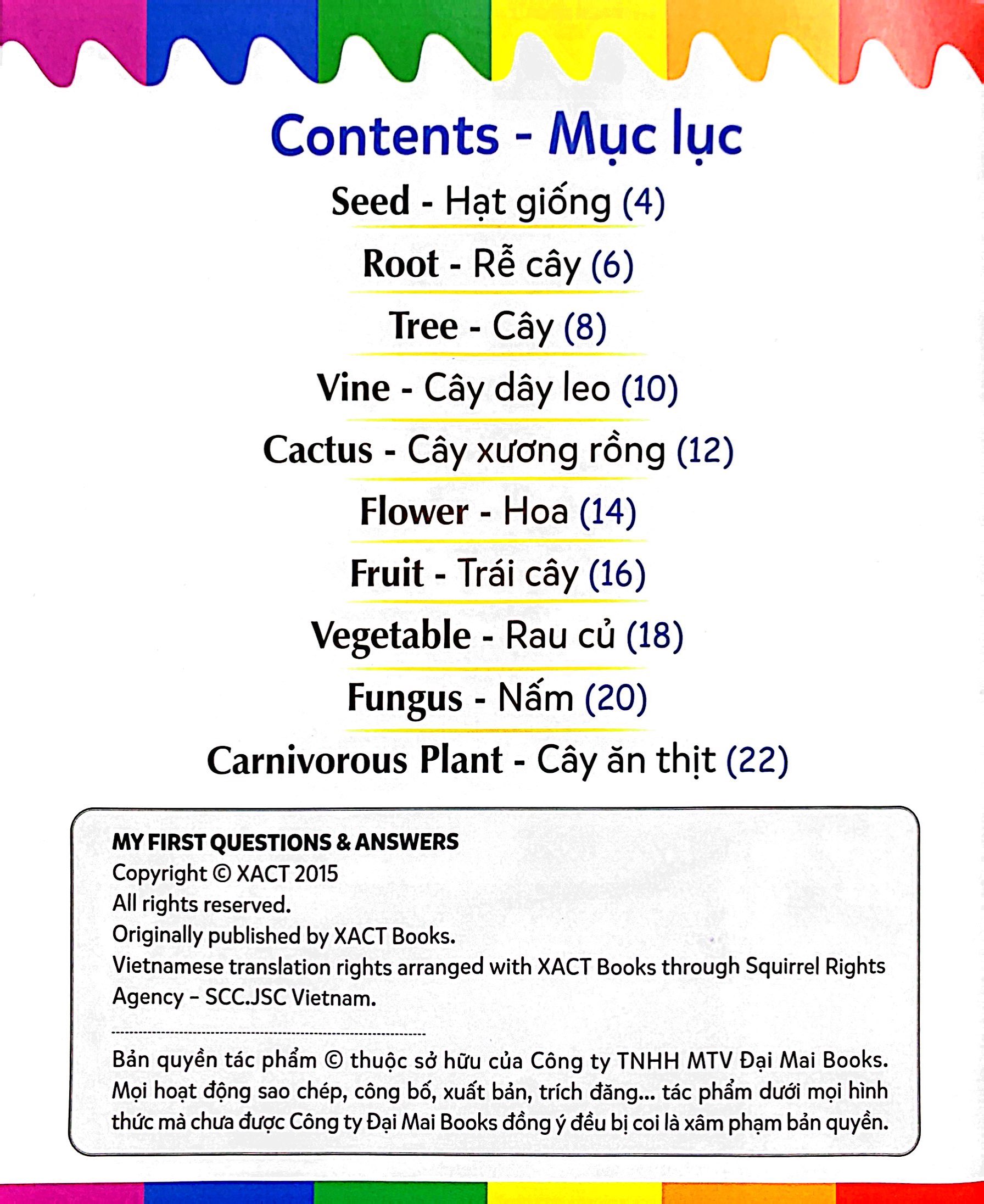 mẹ hỏi bé trả lời - song ngữ anh-việt - plants - thực vật (dành cho trẻ từ 2-7 tuổi)