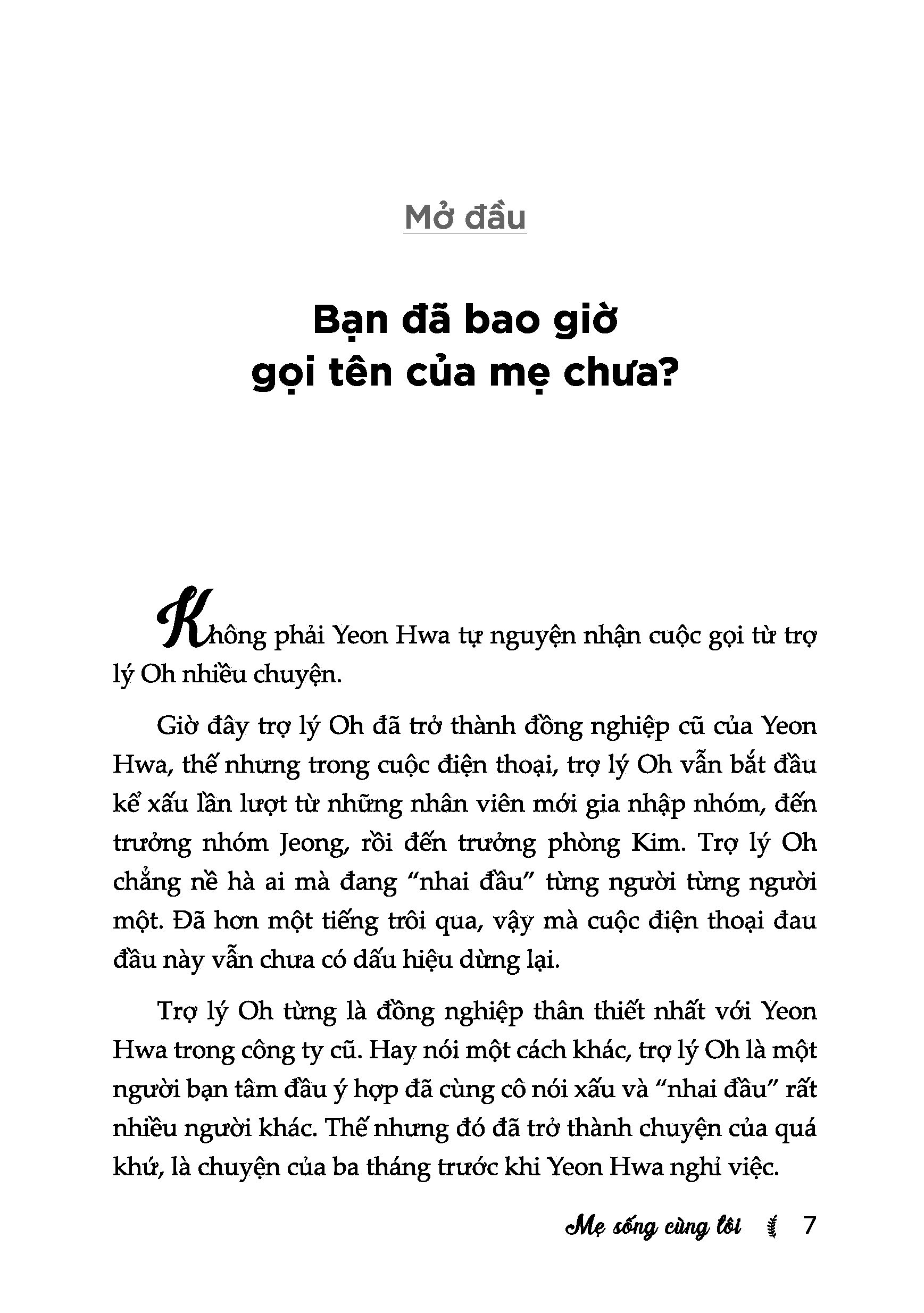 mẹ sống cùng tôi