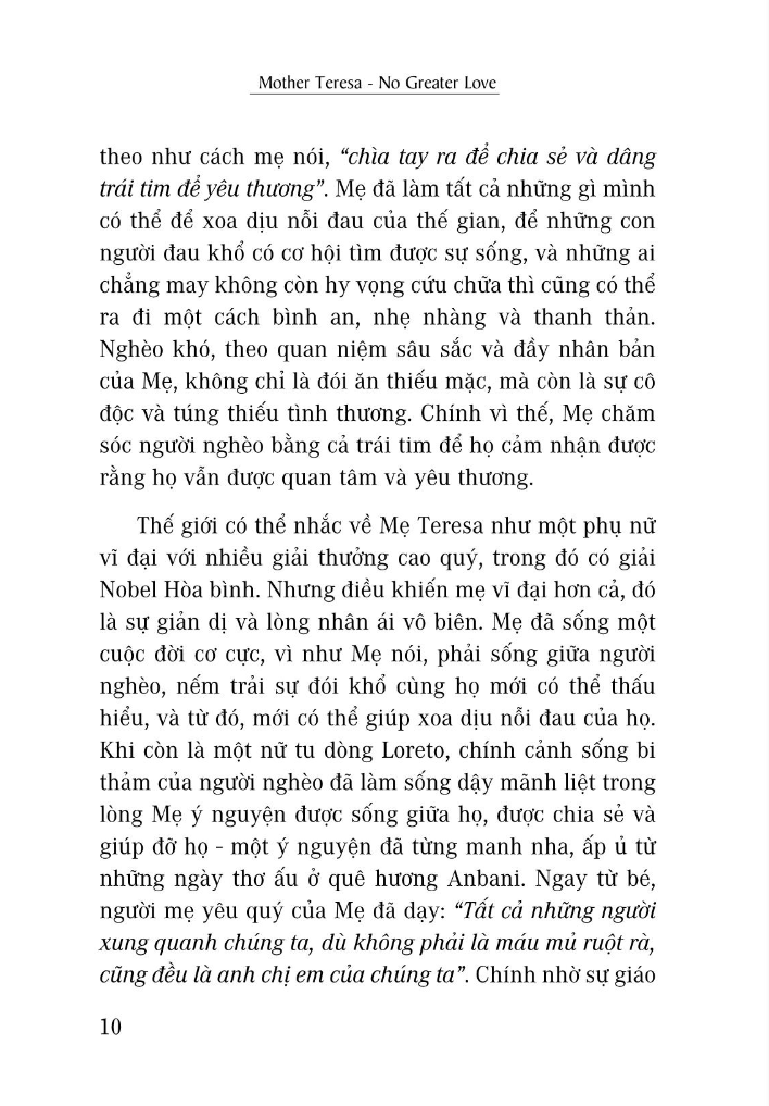 mẹ teresa - trên cả tình yêu (tái bản)