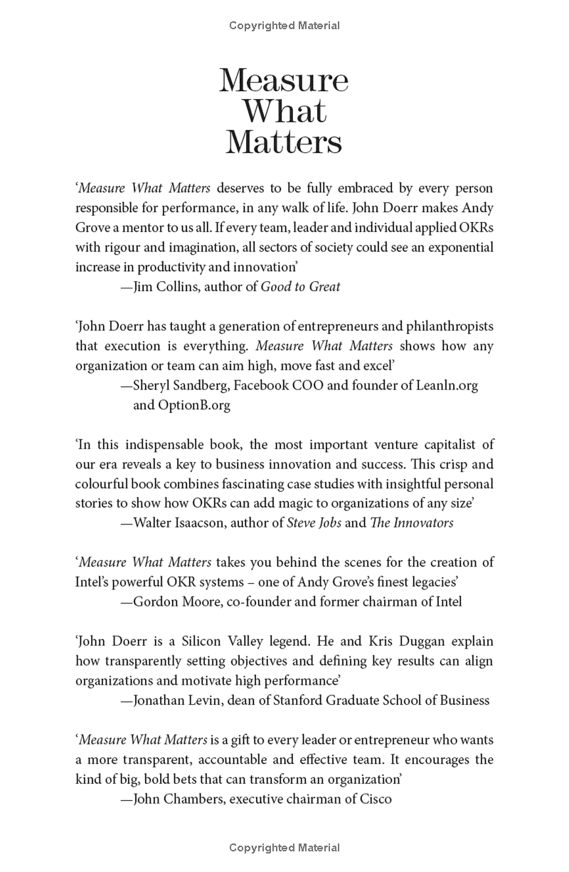 measure what matters: how google, bono, and the gates foundation rock the world with okrs