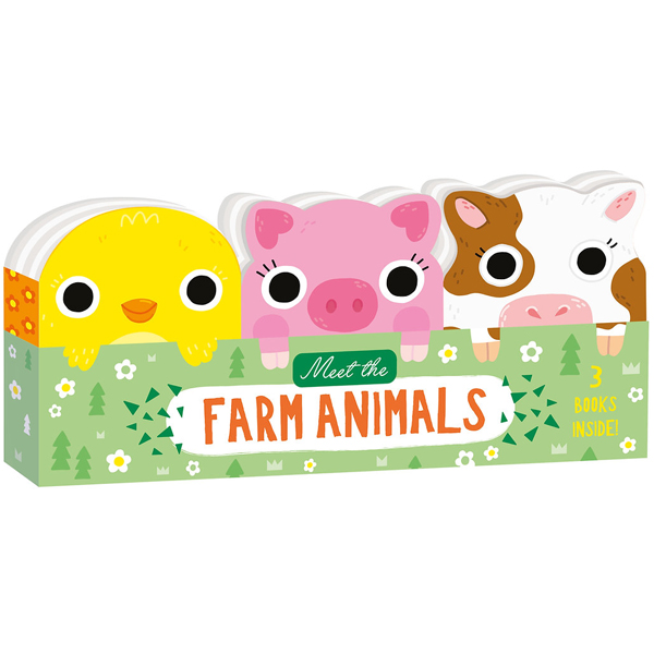 meet the farm animals - mini board book set (3 books inside)