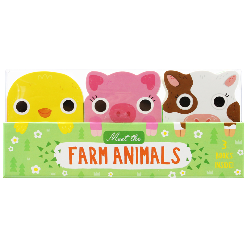 meet the farm animals - mini board book set (3 books inside)