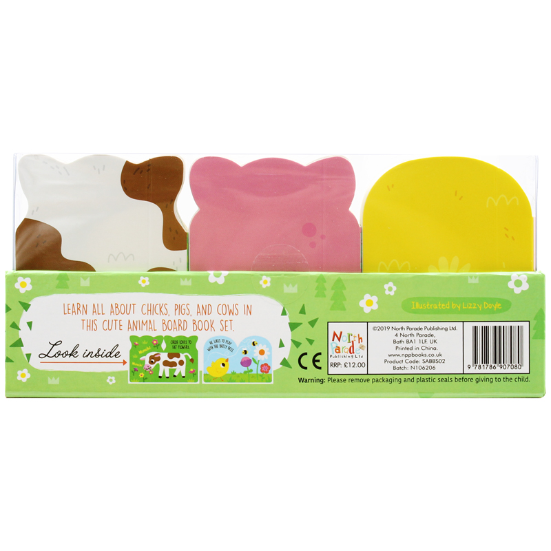 meet the farm animals - mini board book set (3 books inside)