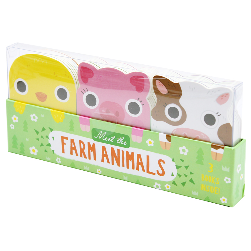 meet the farm animals - mini board book set (3 books inside)