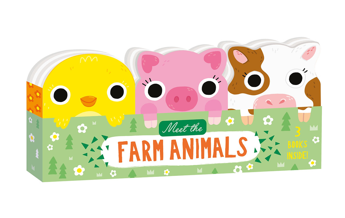 meet the farm animals - mini board book set (3 books inside)