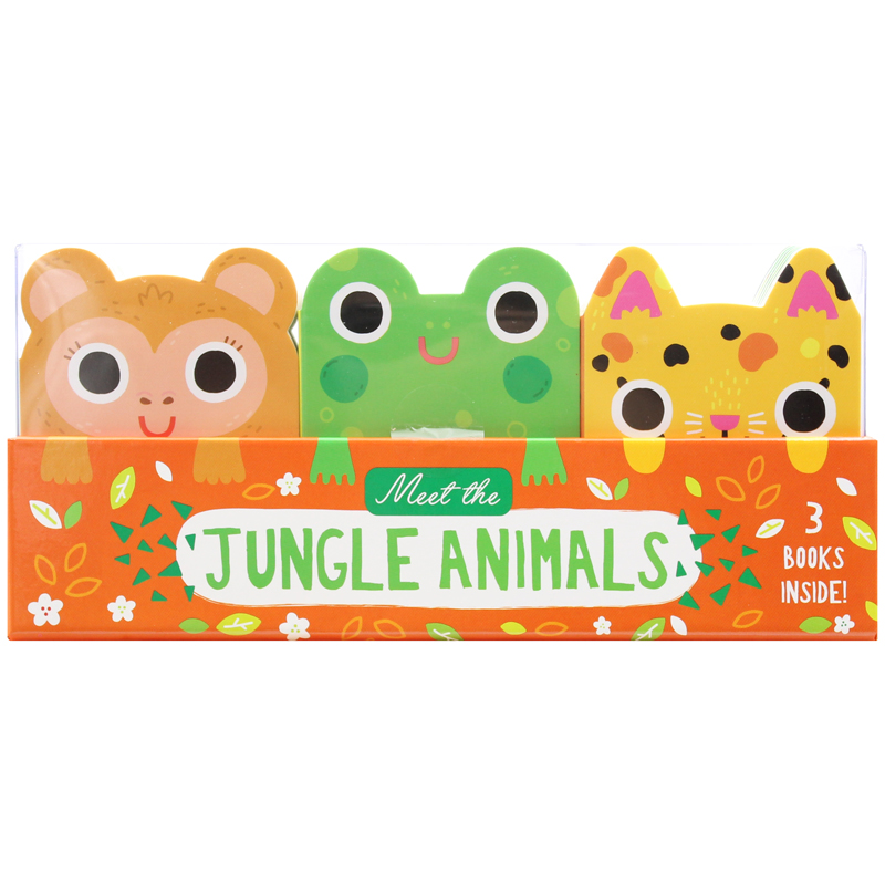 meet the jungle animals - mini board book set (3 books inside)
