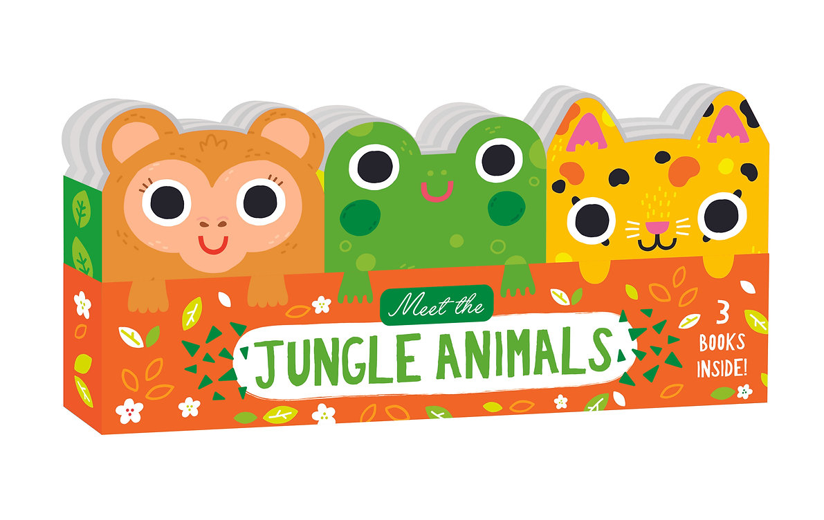 meet the jungle animals - mini board book set (3 books inside)