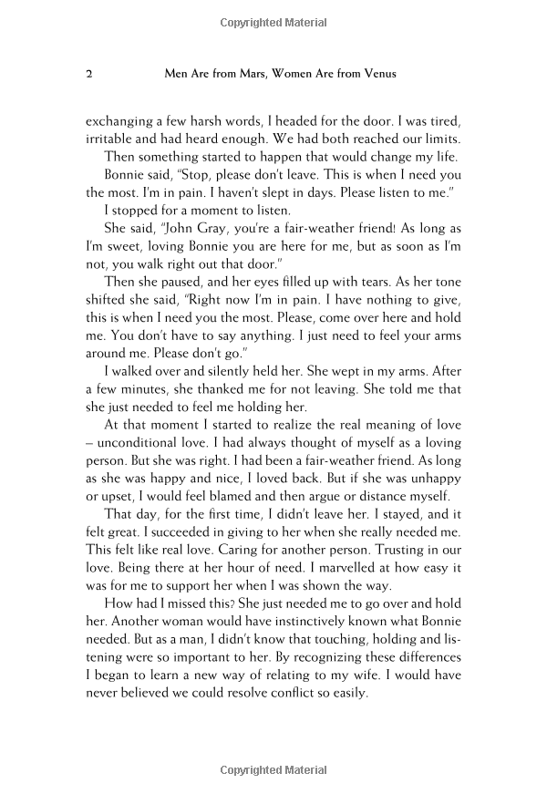 men are from mars, women are from venus : the classic guide to understanding the opposite sex