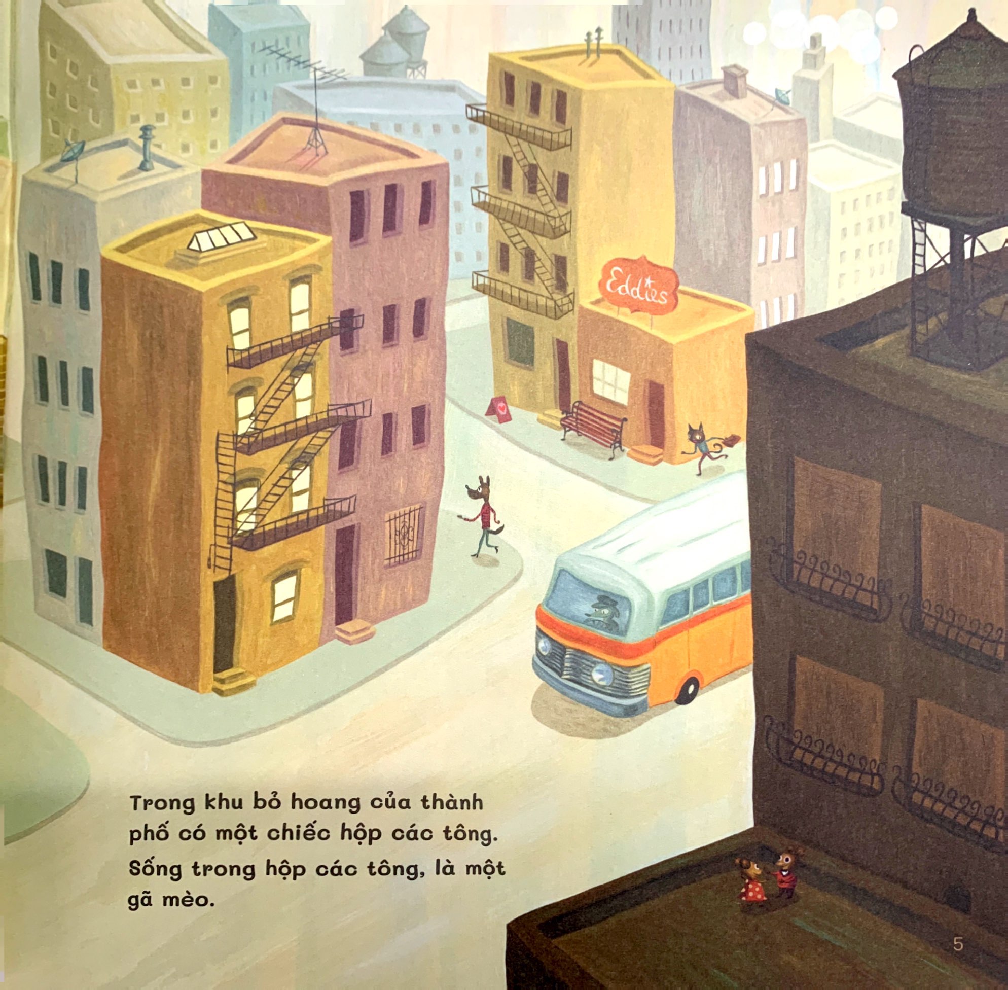 mèo lang thang và bồ câu nhí