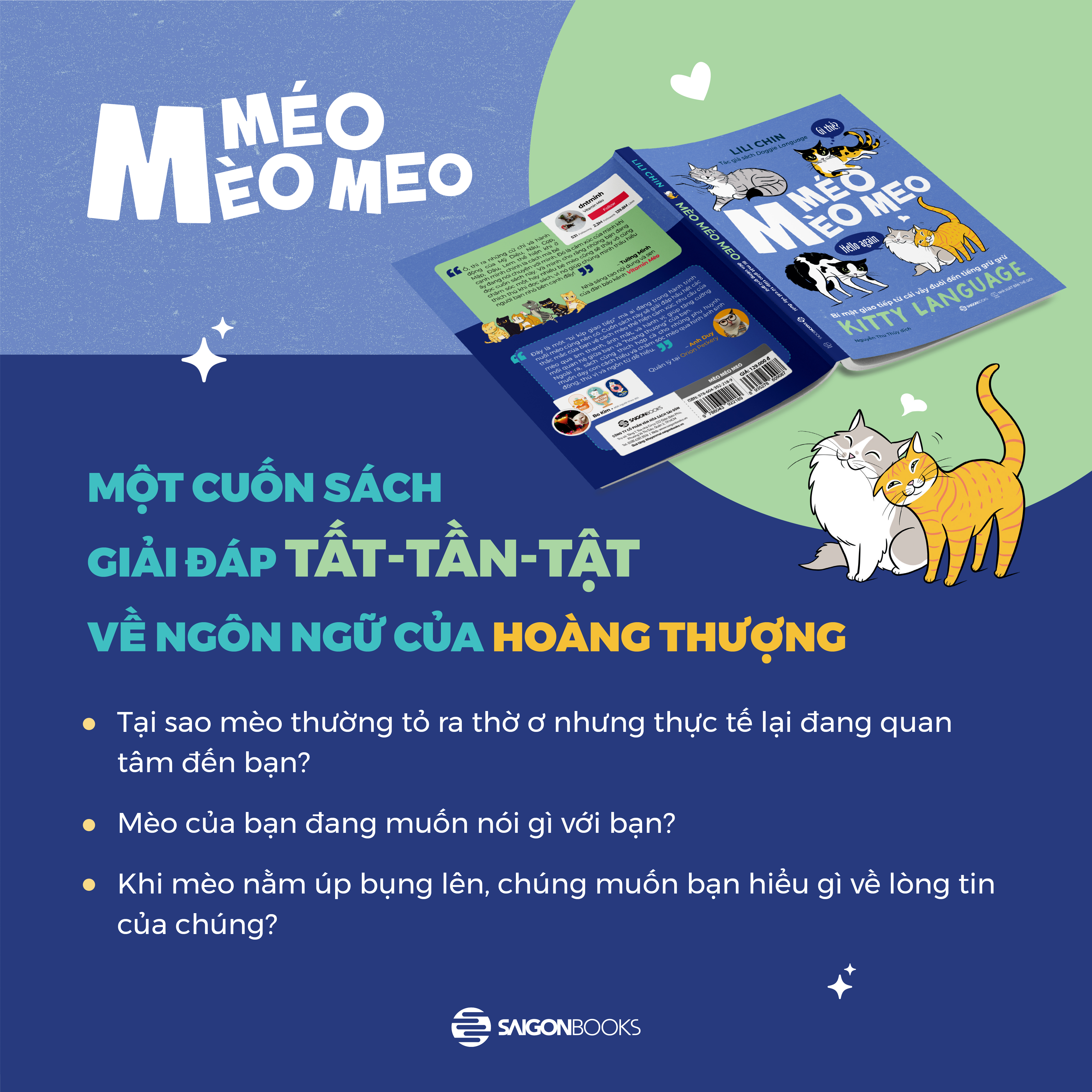 méo mèo meo - bí mật giao tiếp từ cái vẫy đuôi đến tiếng grừ grừ - tặng kèm thẻ đeo mica cá nhân hóa + bộ sticker mèo dễ thương
