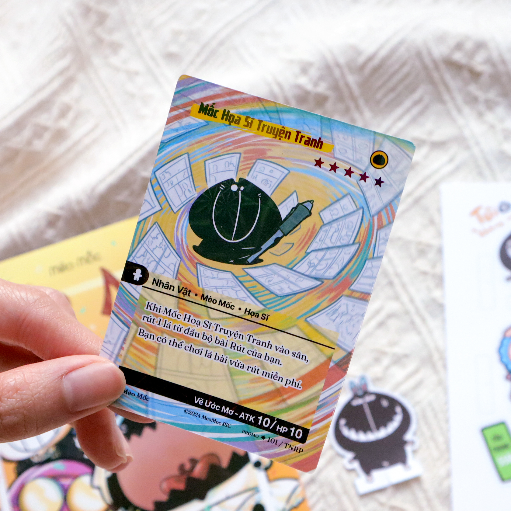 mèo mốc - ai rồi cũng cưới (trừ mốc) - tặng kèm postcard cắt giấy + thẻ bài nhân vật phủ hologram