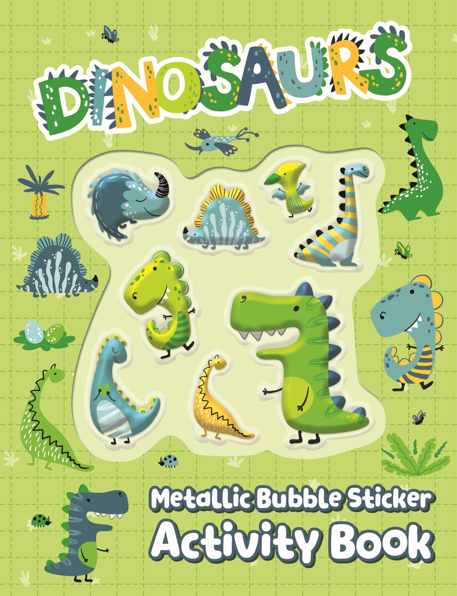 metallic bubble sticker activity book - dinosaur