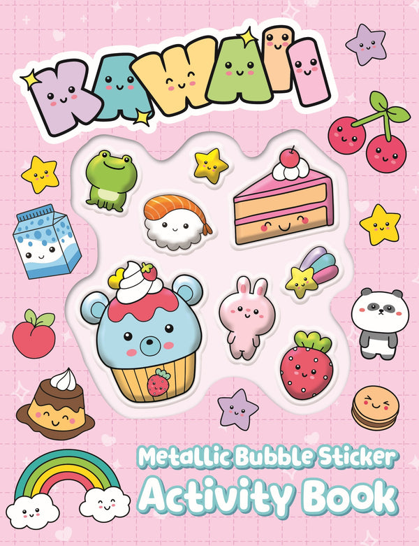 metallic bubble sticker activity book - kawaii