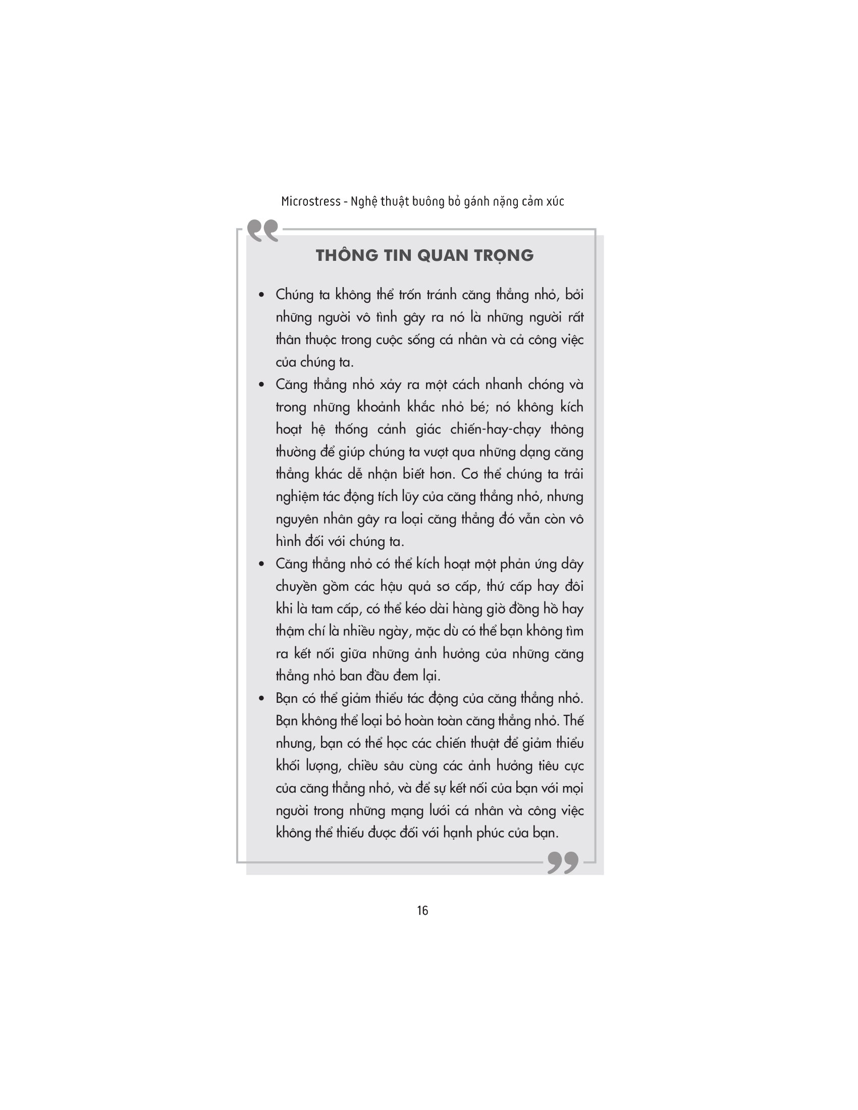 microstress - nghệ thuật buông bỏ gánh nặng cảm xúc