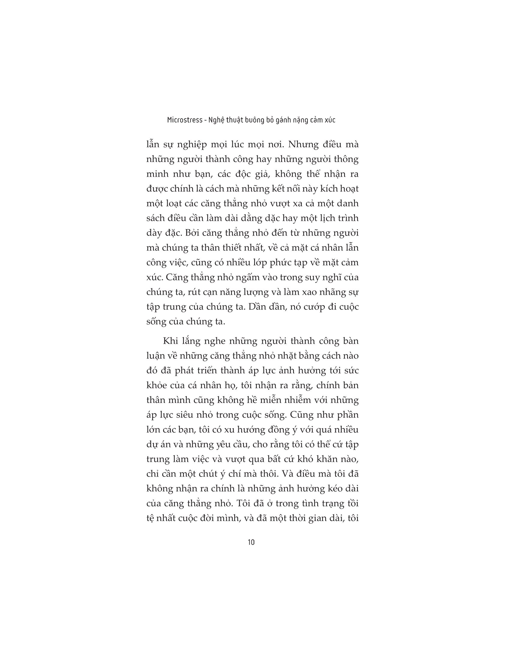 microstress - nghệ thuật buông bỏ gánh nặng cảm xúc