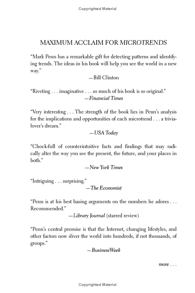 microtrends: the small forces behind tomorrow's big changes