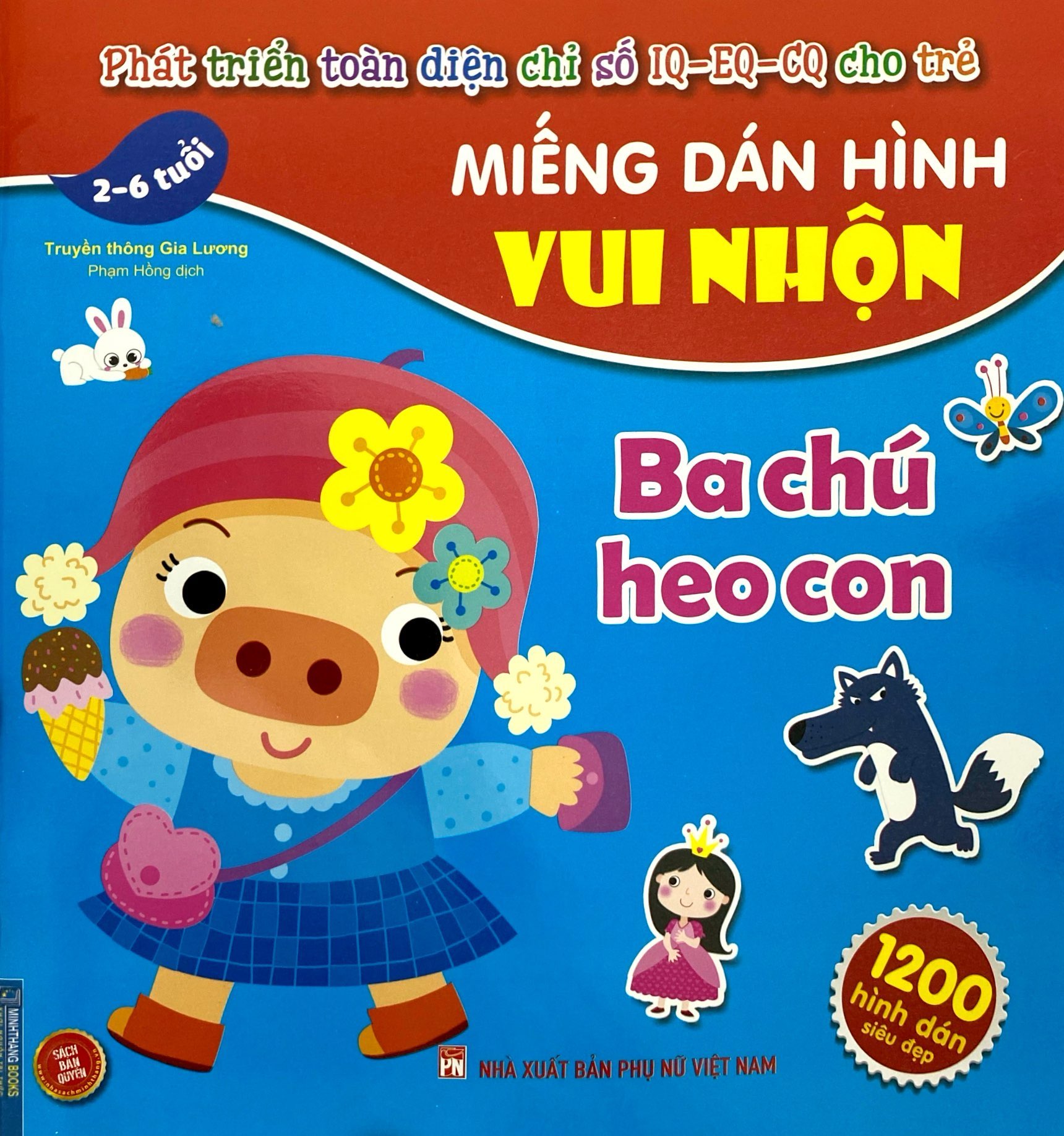 miếng dán hình vui nhộn - ba chú heo con (2-6 tuổi)