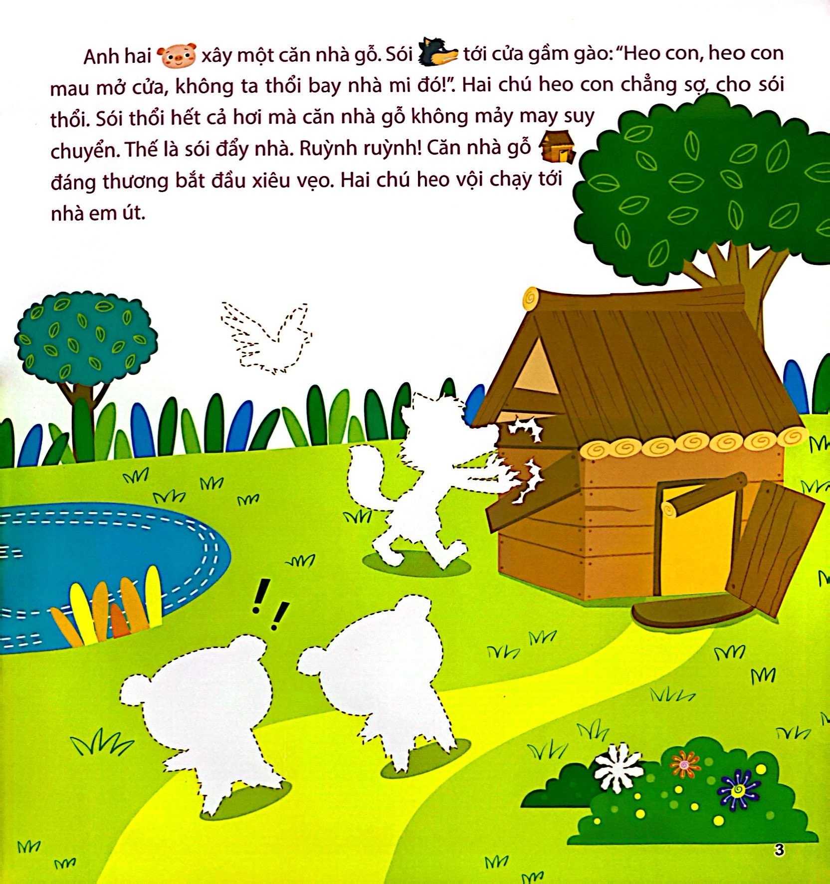 miếng dán hình vui nhộn - ba chú heo con (2-6 tuổi)