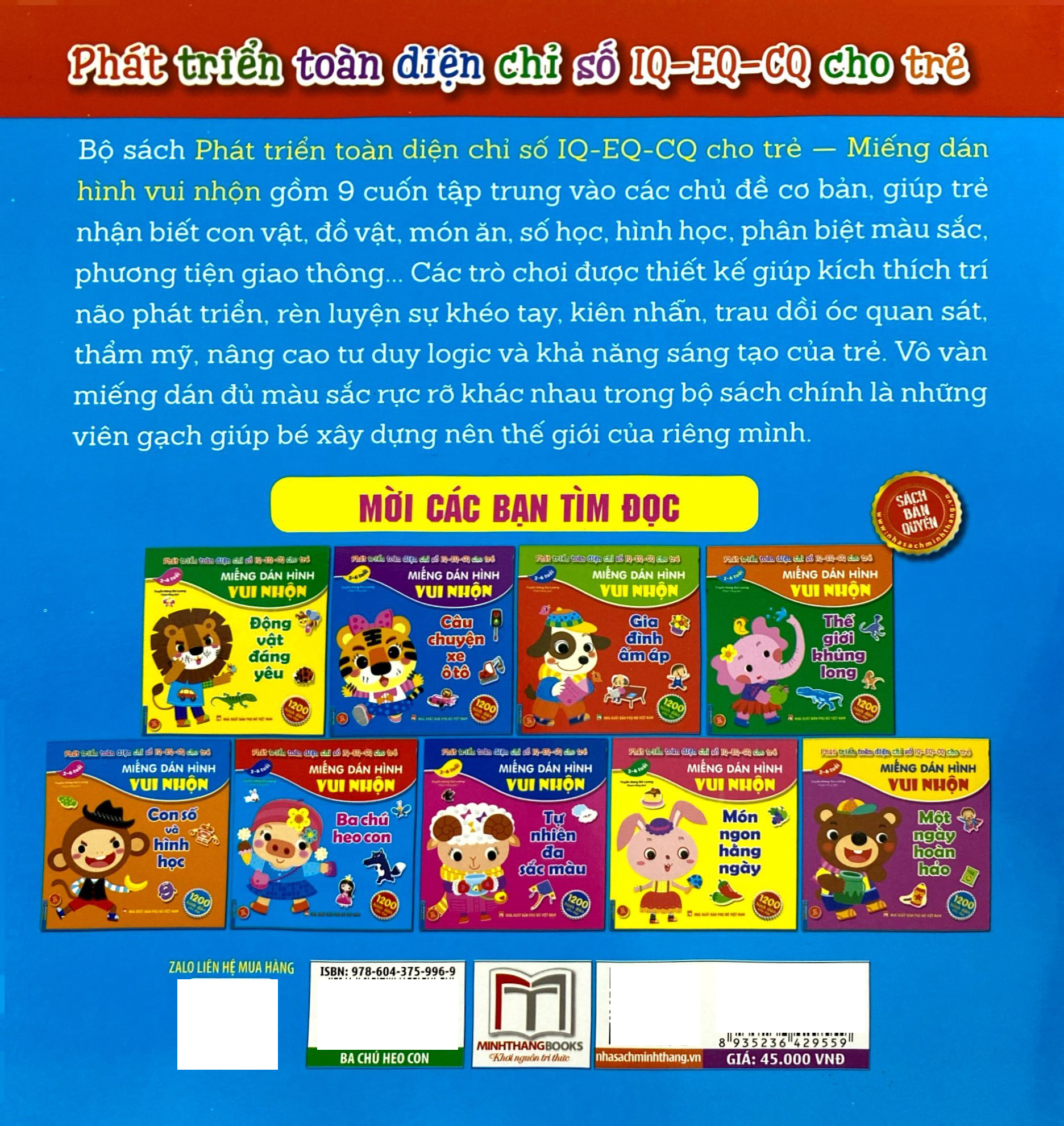 miếng dán hình vui nhộn - ba chú heo con (2-6 tuổi)