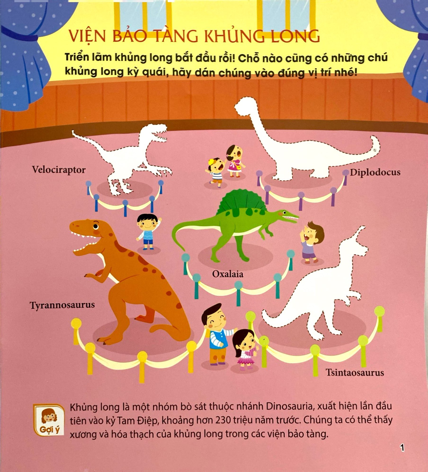 miếng dán hình vui nhộn - thế giới khủng long (2-6 tuổi)